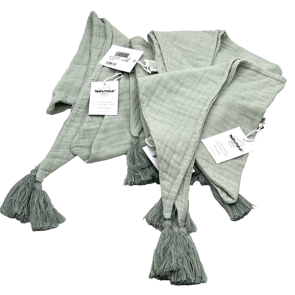 Lot of 5 Moumout Paris Kids Cotton Scarves with Pom Poms Misha Green‎ OEKO-TEX